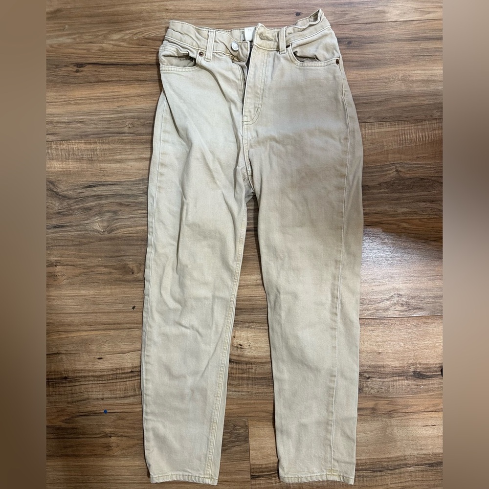 H&M Khaki Straight Leg Jeans
